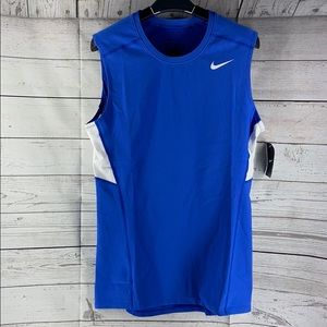 Nike Blue White Dri-Fit sleeveless tank top